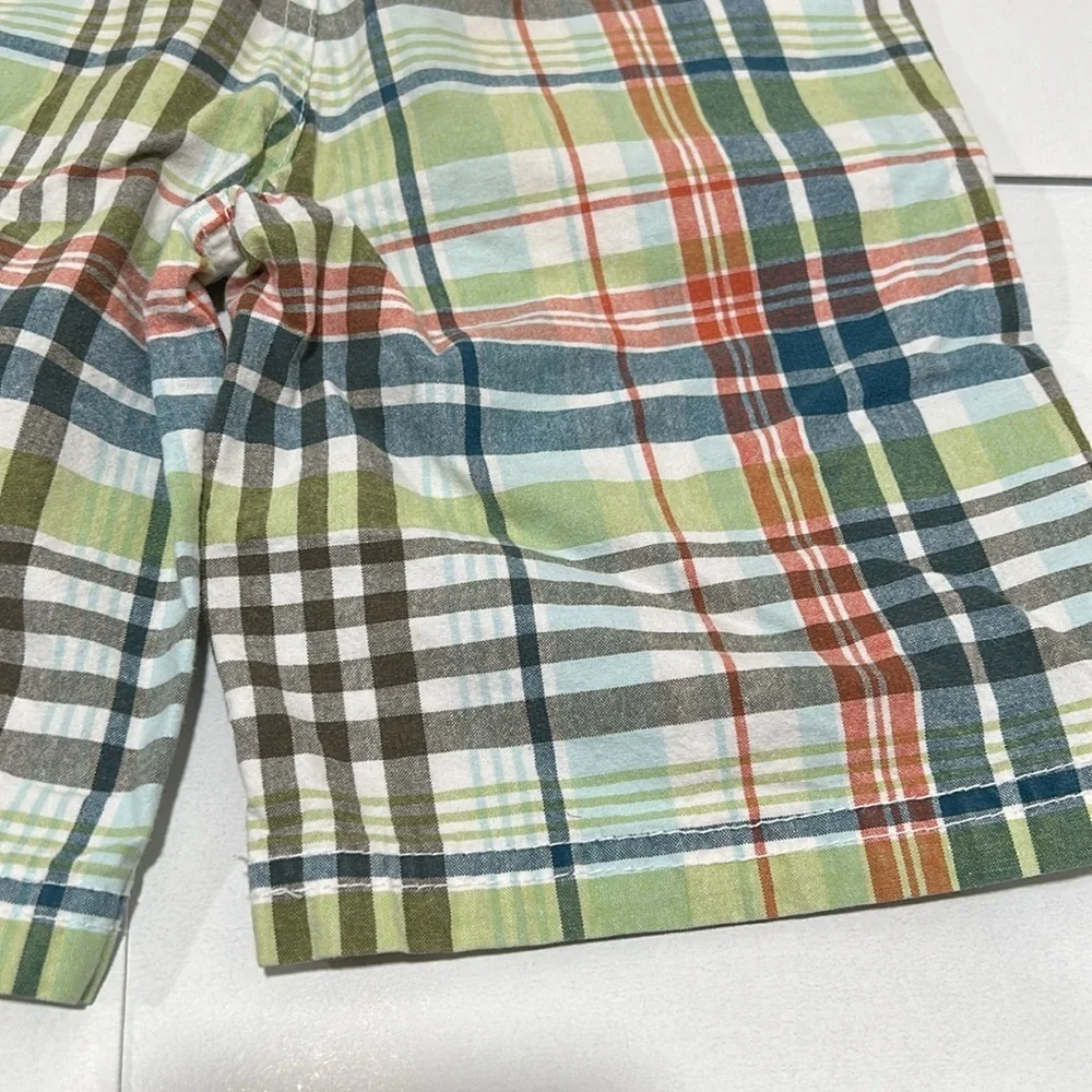 GYMBOREE green & blue  striped Boys shorts size 6 GUC